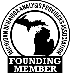 Logo of Michigan Behavioral Analysis Providers Association with state of Michigan silhouette and text 'Founding Member'.