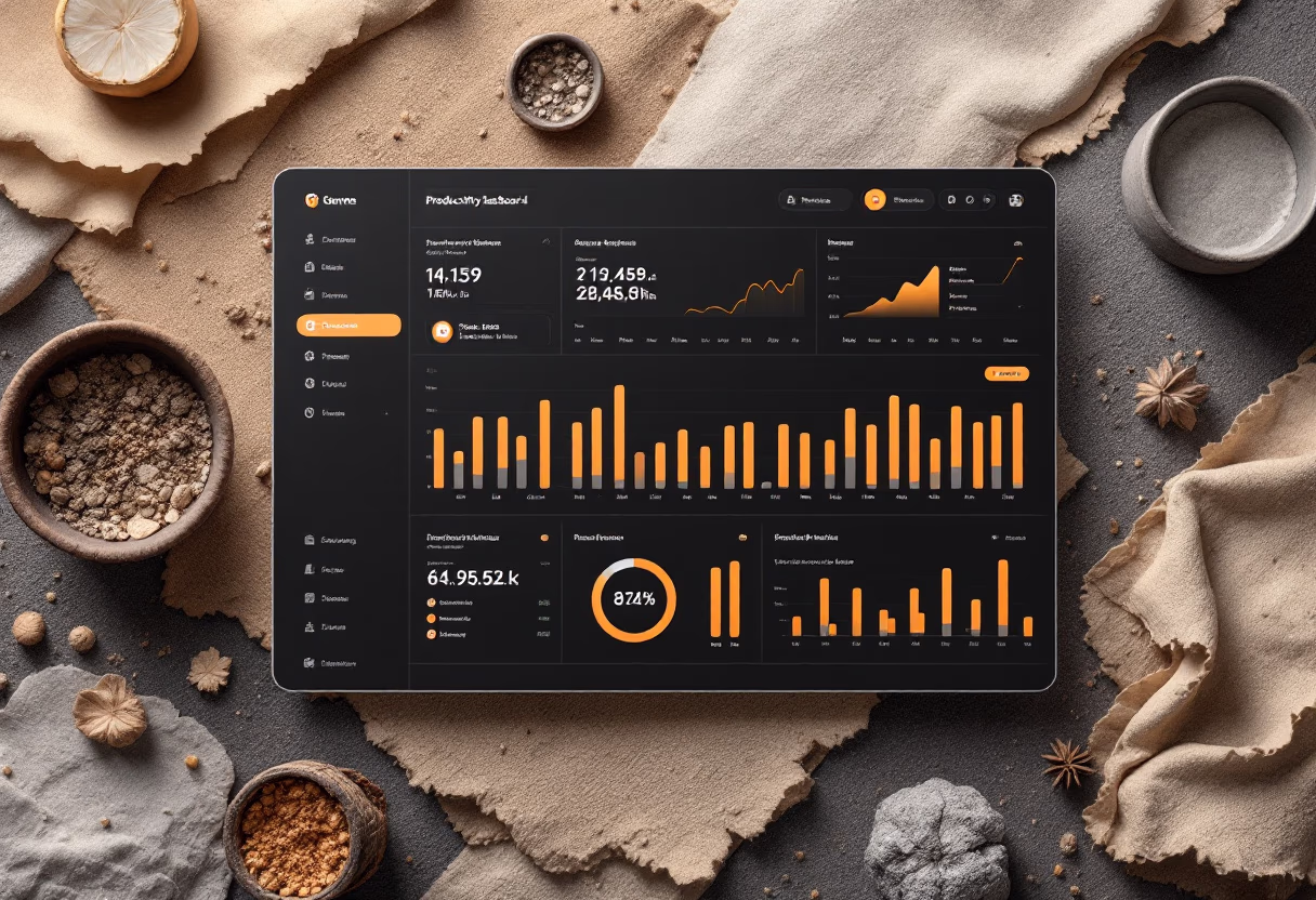[interface] image of a dashboard interface (for a productivity tools business)
