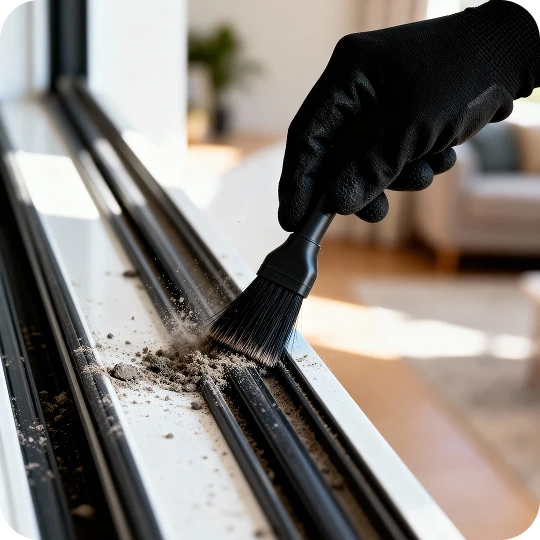 Professional track and window frame cleaning service in Hobart