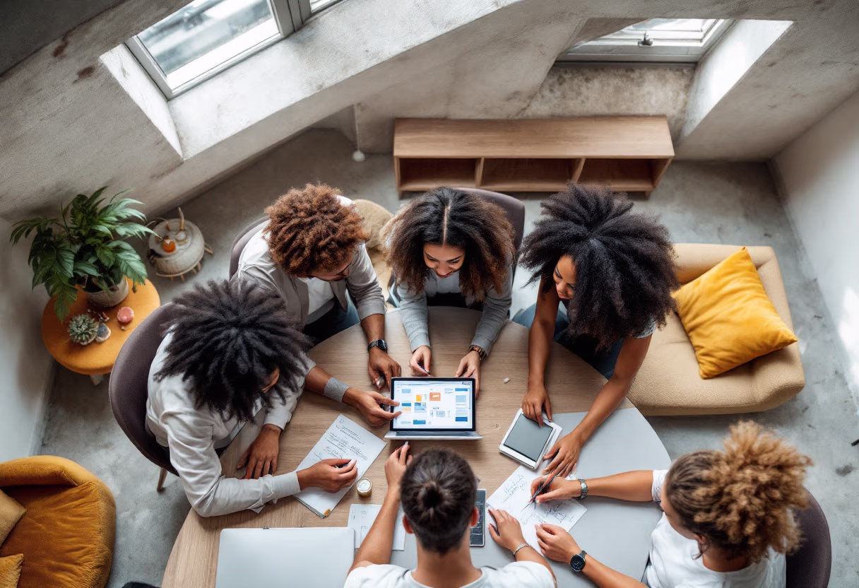 image of diverse group collaboration (for a hr tech)