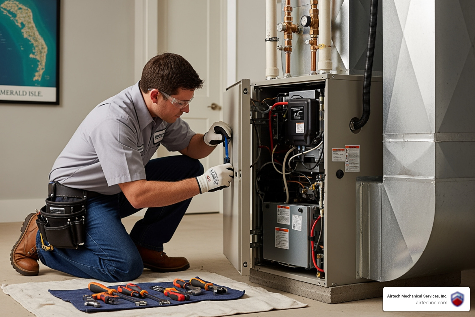 infographic showing seven warning signs your furnace needs immediate repair including strange noises, insufficient heat, yellow pilot light, rising energy bills, frequent cycling, poor air quality, and unusual odors with icons for each - best furnace repair in emerald isle, nc infographic showing seven warning signs your furnace needs immediate repair including strange noises, insufficient heat, yellow pilot light, rising energy bills, frequent cycling, poor air quality, and unusual odors with icons for each - best furnace repair in emerald isle, nc