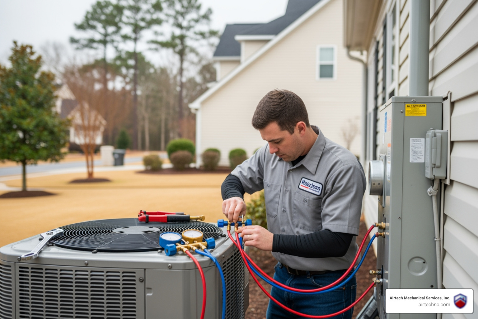 infographic showing four steps: 1. Heat pump fails suddenly with warning signs like no heating or cooling, strange noises, or complete shutdown. 2. Homeowner contacts emergency HVAC service for immediate response. 3. NATE-certified technician arrives, diagnoses issue, and recommends repair or replacement. 4. Professional installation completed in 1-2 days with system testing and homeowner education - emergency heat pump installation in new bern, nc infographic showing four steps: 1. Heat pump fails suddenly with warning signs like no heating or cooling, strange noises, or complete shutdown. 2. Homeowner contacts emergency HVAC service for immediate response. 3. NATE-certified technician arrives, diagnoses issue, and recommends repair or replacement. 4. Professional installation completed in 1-2 days with system testing and homeowner education - emergency heat pump installation in new bern, nc