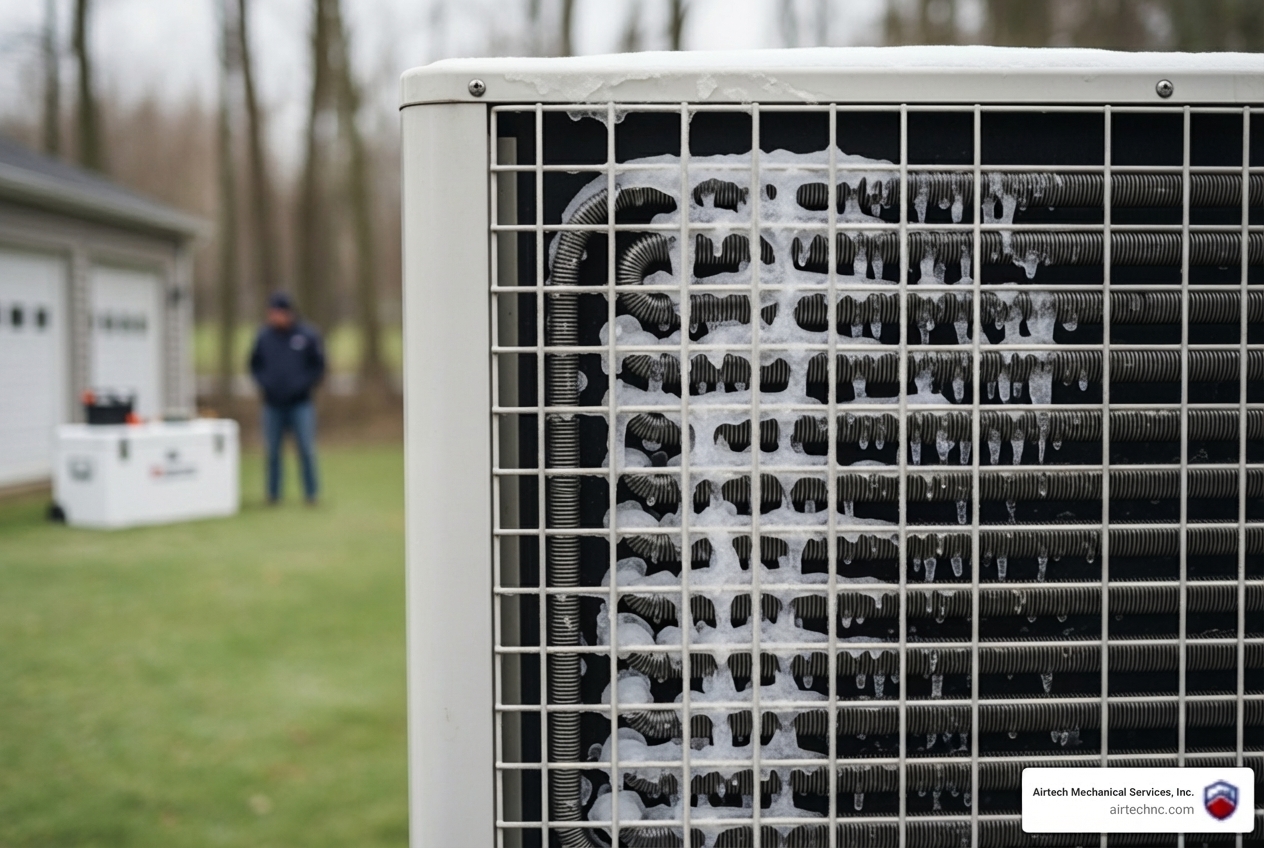 infographic showing the top 5 signs your heat pump needs repair: inconsistent temperatures, strange noises like grinding or squealing, unexplained increases in energy bills, short cycling on and off frequently, and ice buildup on outdoor coils even in mild weather - best heat pump repair in hampstead, nc