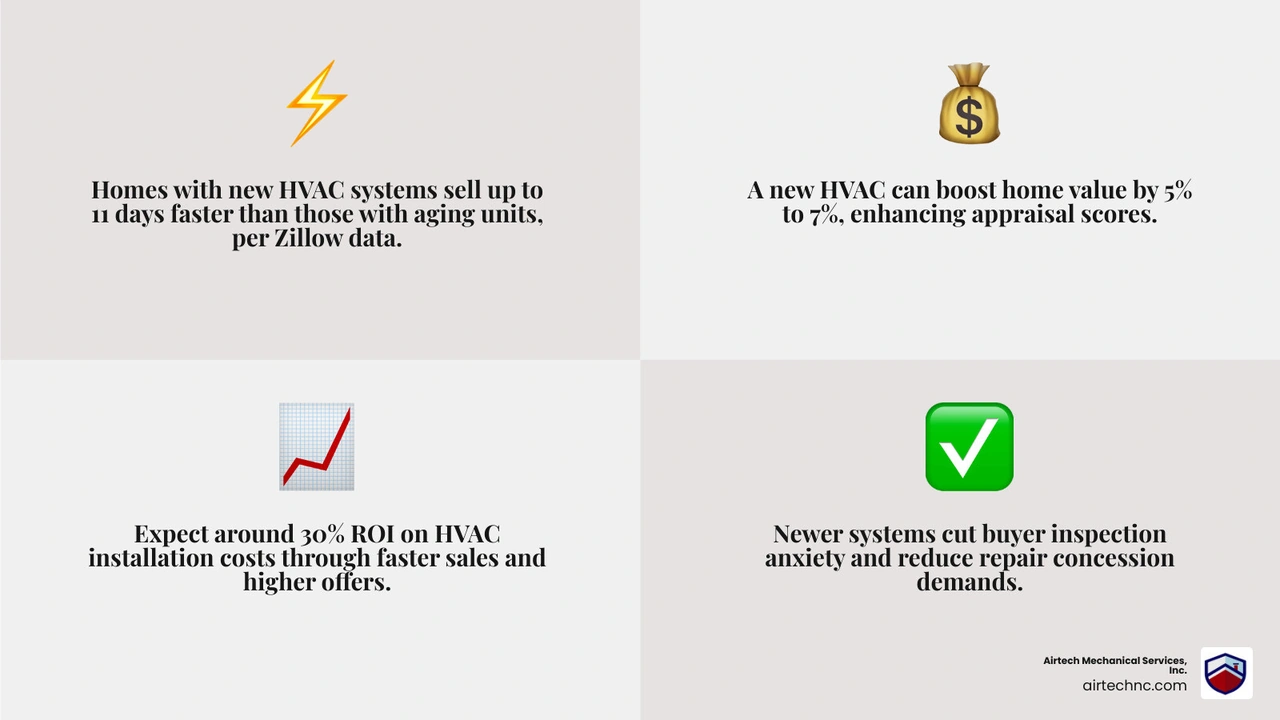 Infographic showing how new HVAC affects home sale speed, buyer offers, and negotiation outcomes infographic Infographic showing how new HVAC affects home sale speed, buyer offers, and negotiation outcomes infographic