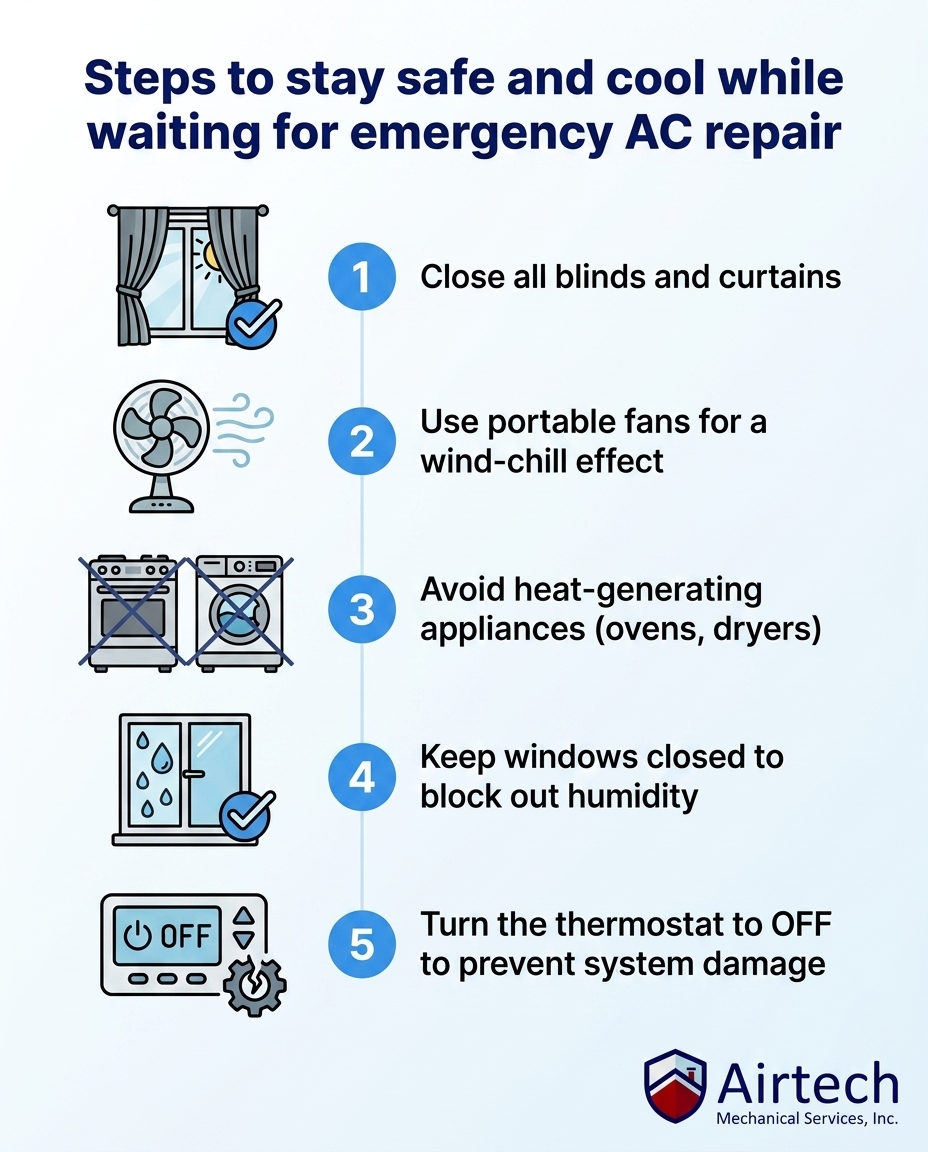 Steps to stay safe and cool while waiting for emergency AC repair