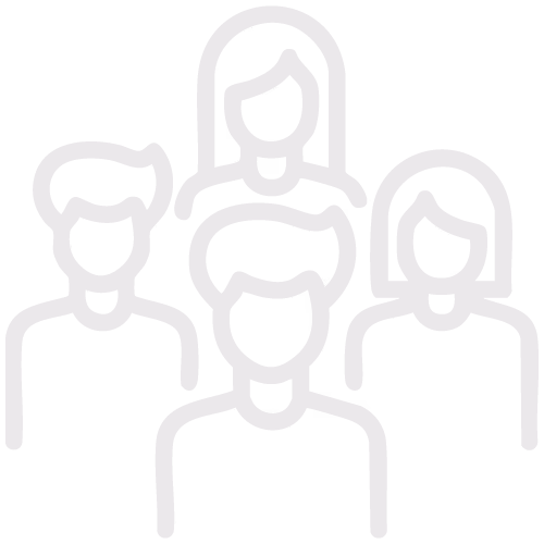 Symbol einer Gruppe von vier Personen, zwei Männer und zwei Frauen, als Linienzeichnung - Icon