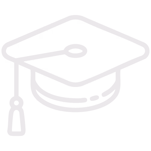 Ein weißes Graduierten-Hut-Symbol auf transparentem Hintergrund - Icon