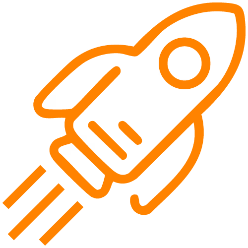 Rakete in orange icon