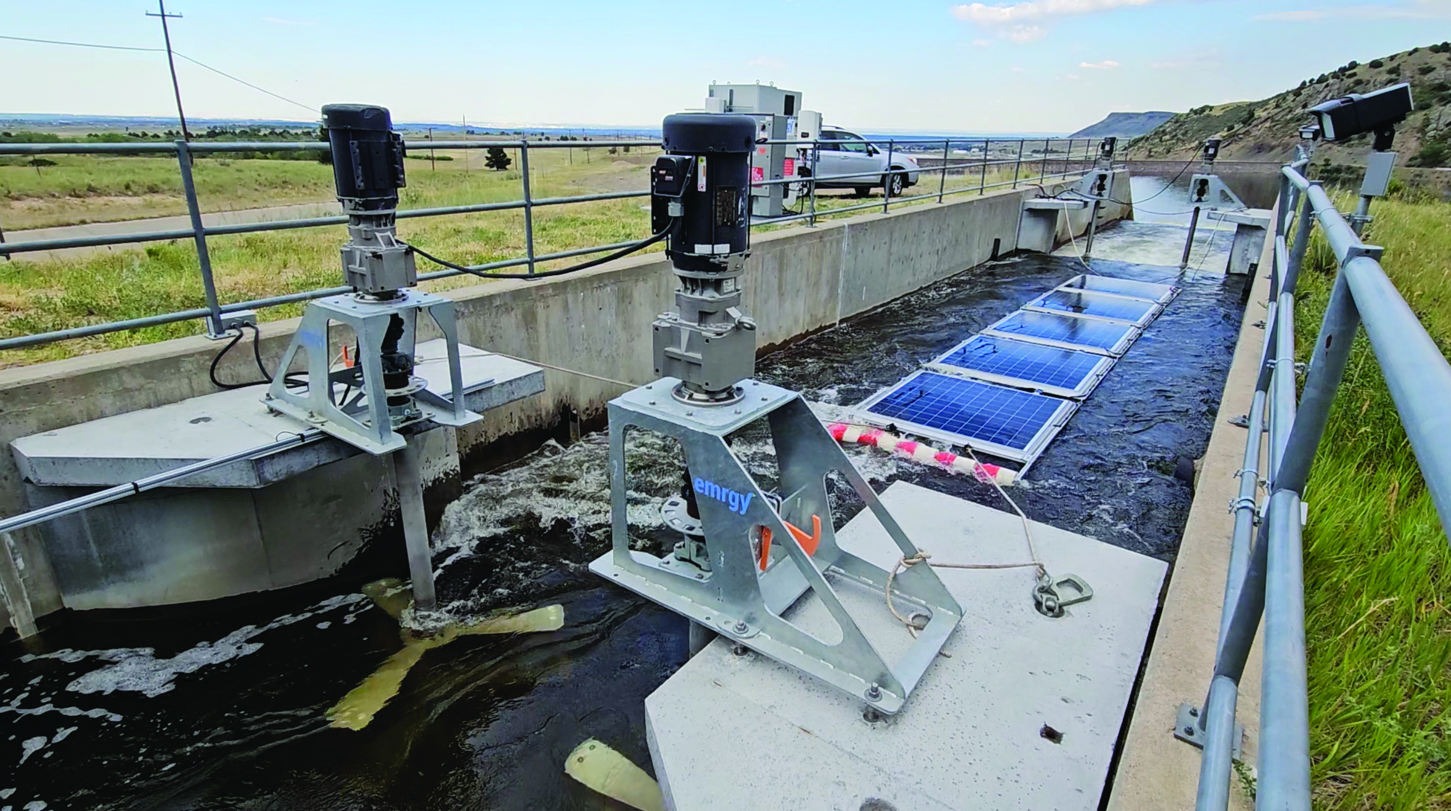 emrgy turbines in an irrigation canal