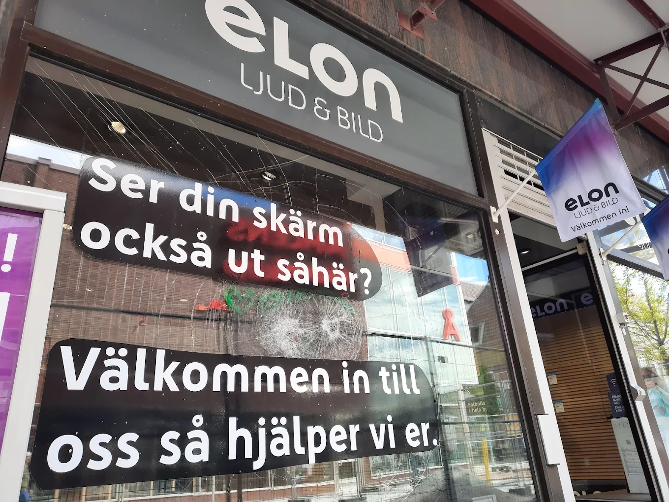 Bild på Telewerkets butik, hos Elon i Halmstad city.