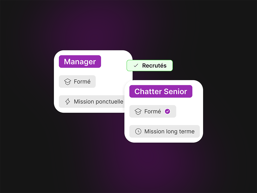 Plateforme de recrutement OFMConnect montrant des profils de modèles vérifiés et de talents disponibles pour les agences.