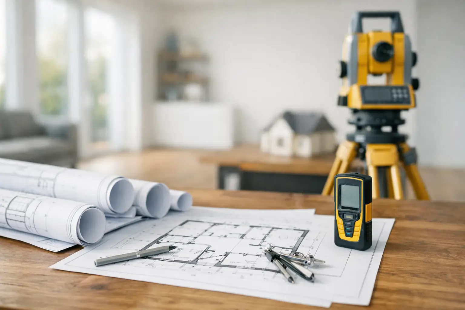 Vermessung Haus für Grundriss richtig planen