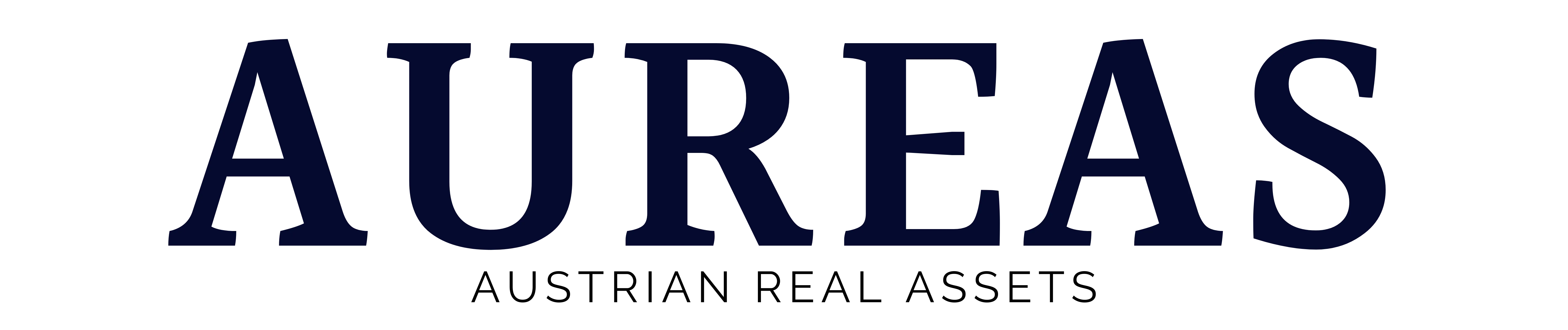 Das Wort 'AUREAS' in großen, dunkelblauen Großbuchstaben auf transparentem Hintergrund.