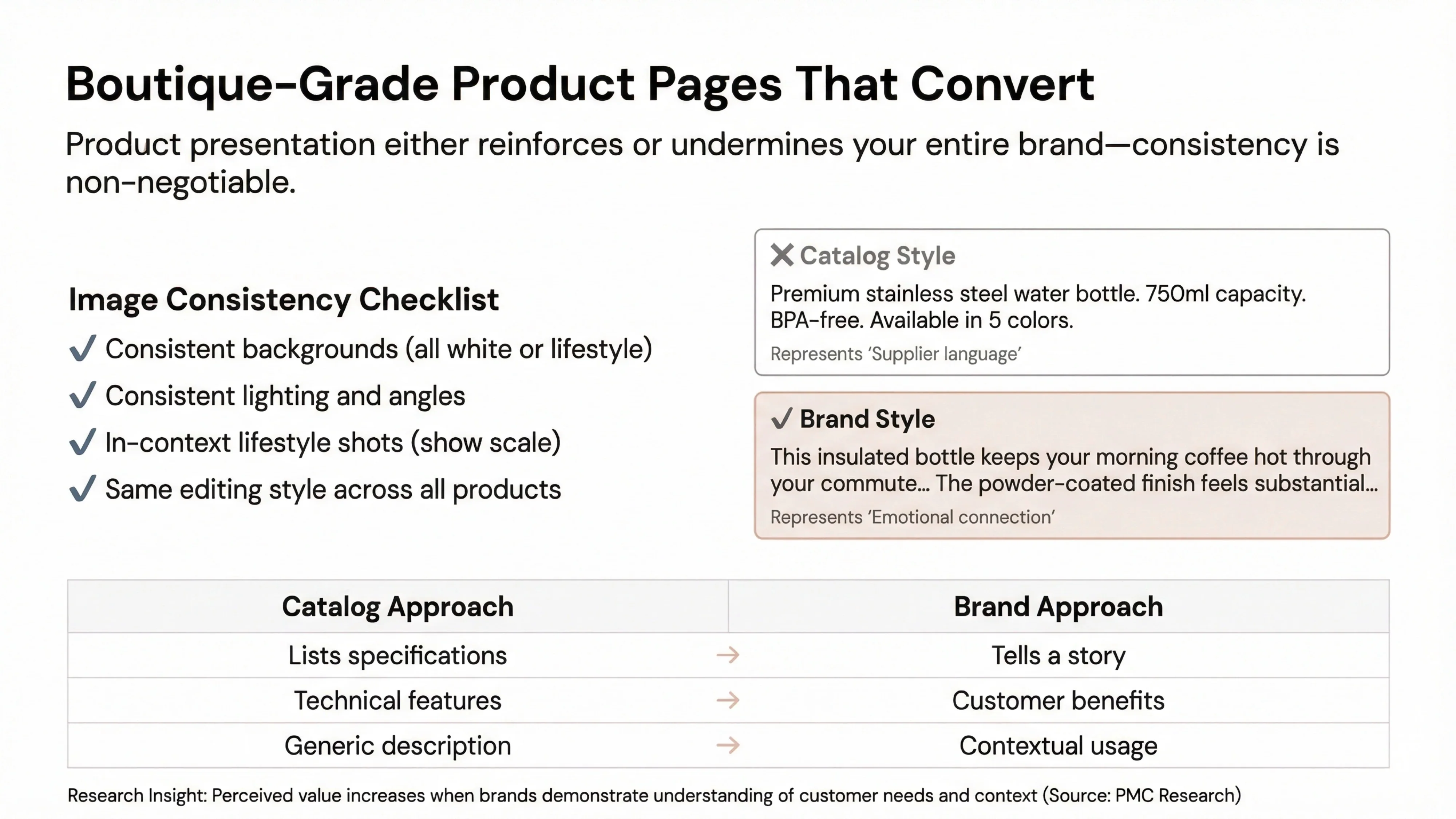 boutique grade product pages