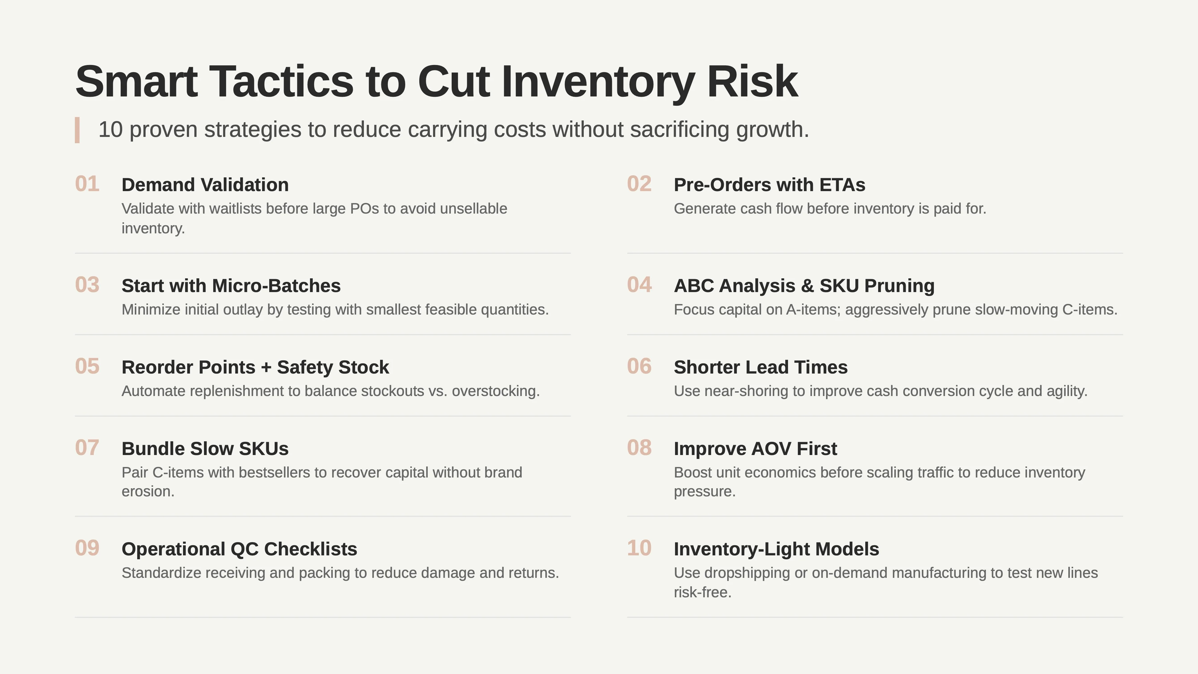 cut inventory cost