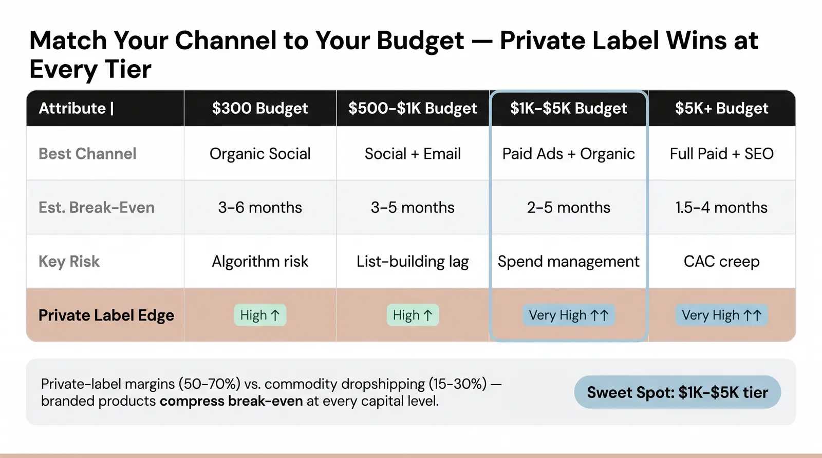 The Channel × Capital Matrix — Where to Start Based on What You Have
