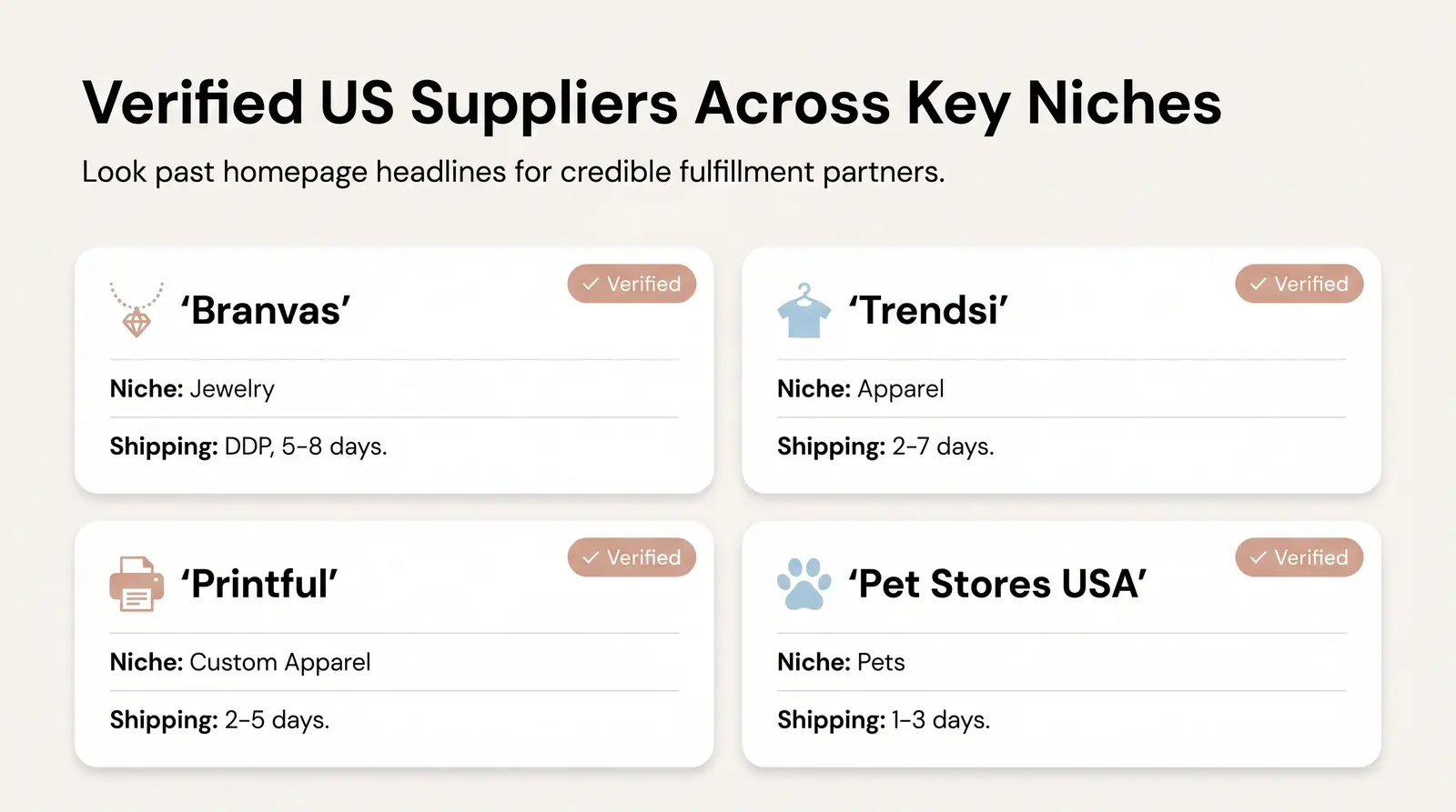 Top USA Dropshipping Suppliers by Niche in 2026