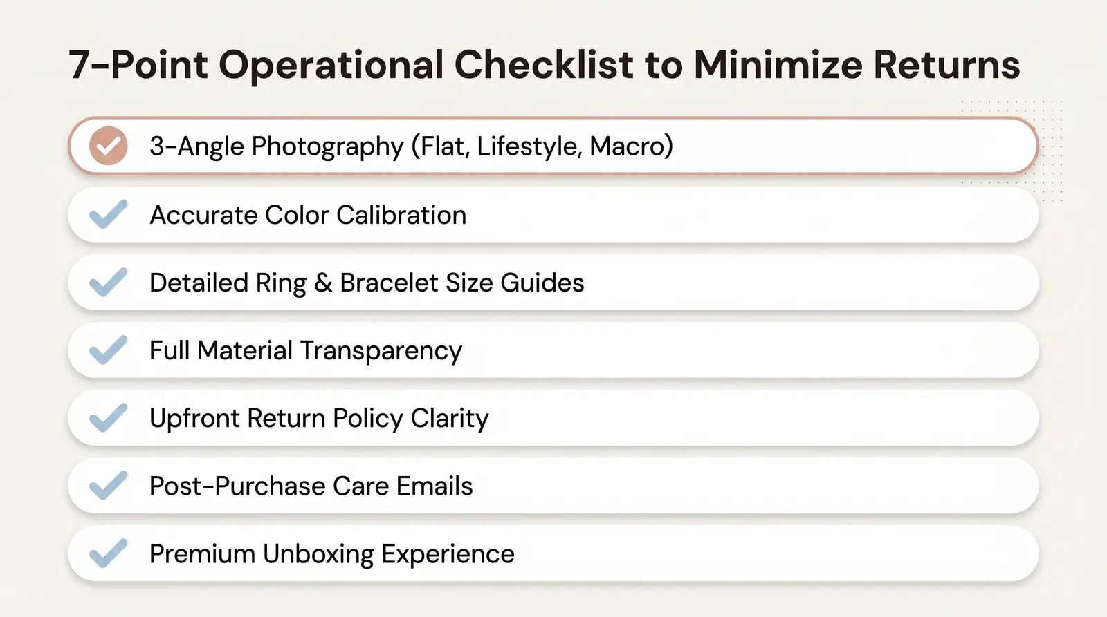 How to Reduce Jewelry Returns Further: Operational Checklist