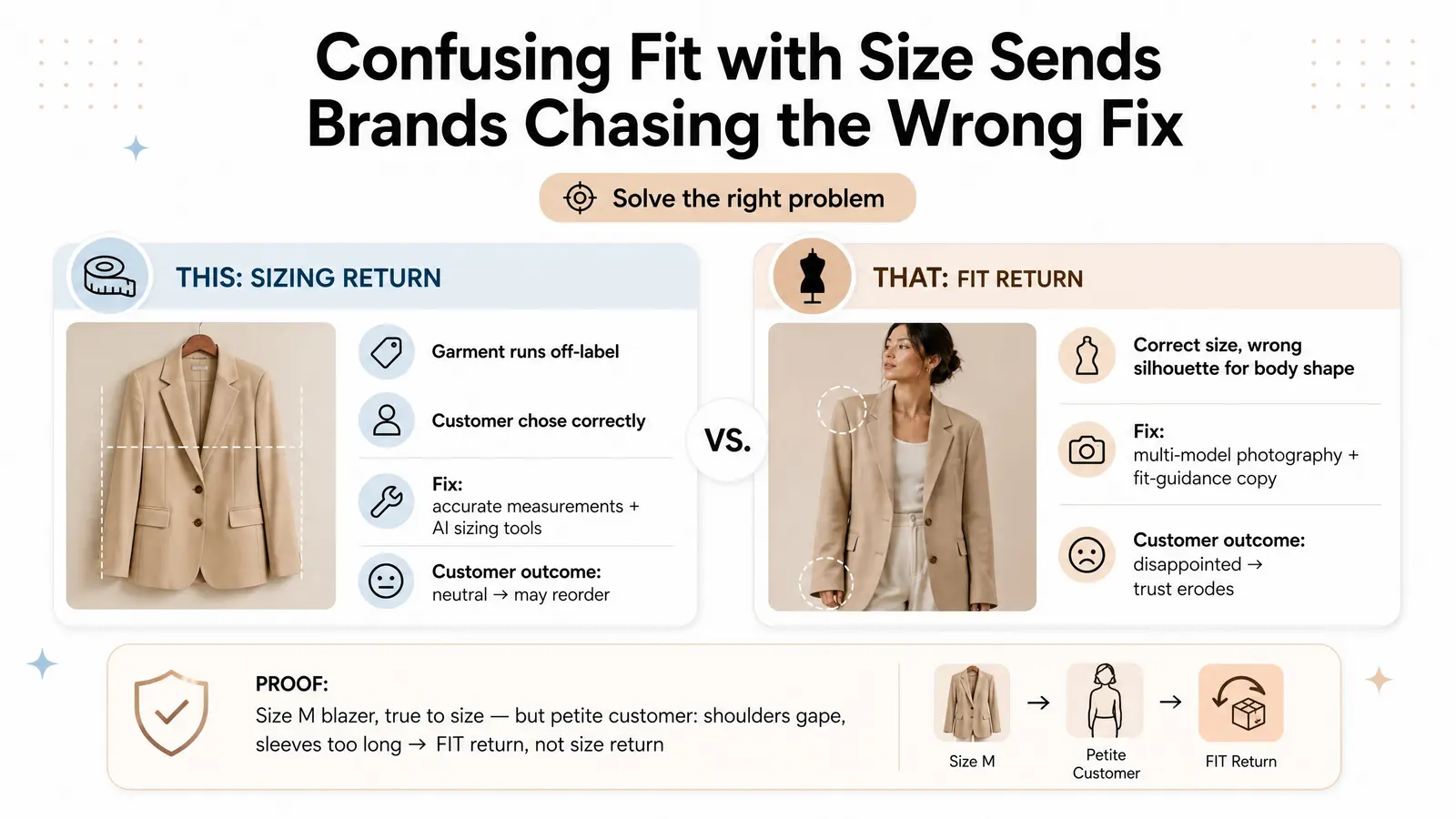 Why "Fit" and "Size" Are Not the Same Return Problem