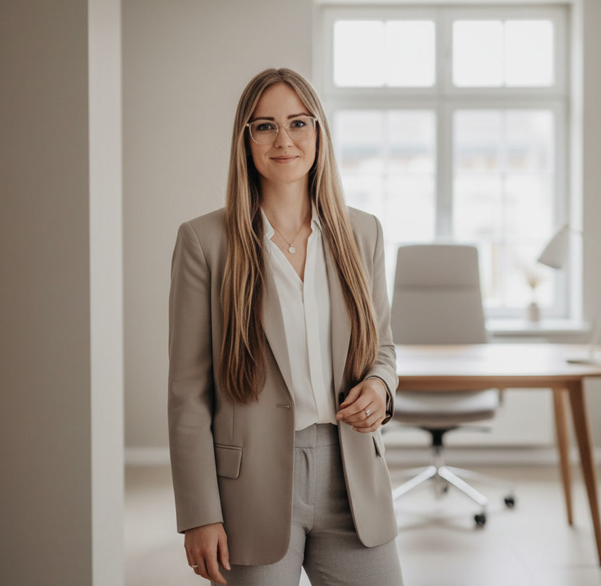 Business portrait of a coach in the office, outplacement and career advice
