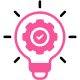 an icon of a shining bulb illustrating expertise and brightness.