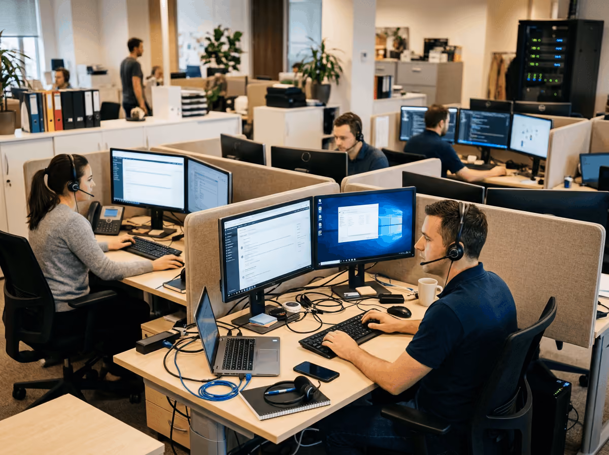 a helpdesk at an office