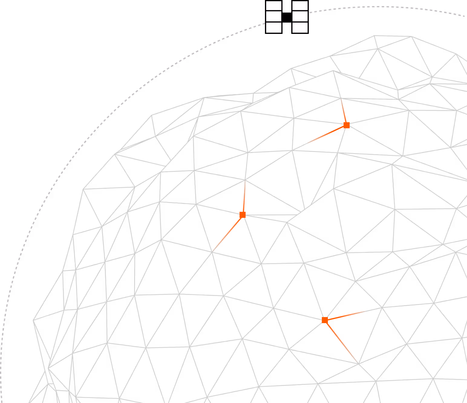 Illustrative of satellites in orbit over the earth
