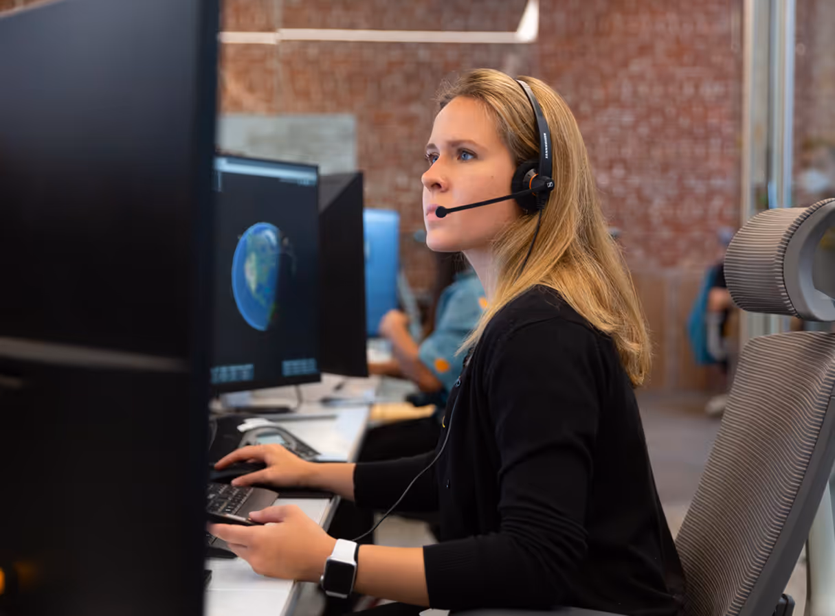 Capella team member monitoring automated mission tasking and command execution for low-latency SAR data collection
