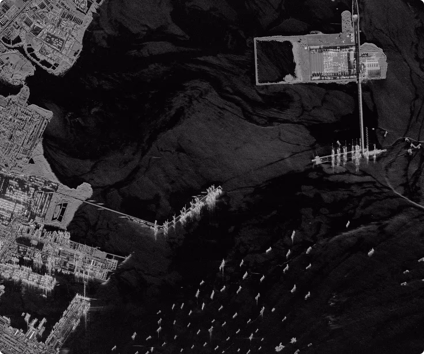 High-resolution Capella SAR imagery showing detailed surface features captured in all-weather conditions
