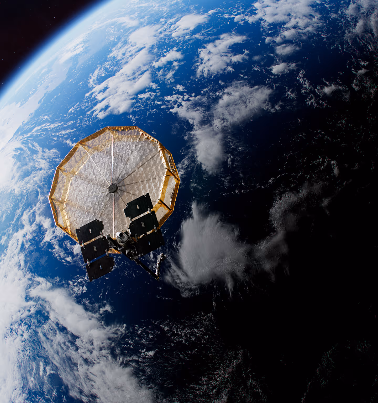 Capella Acadia SAR satellite in orbit over Earth representing third-generation satellite capabilities
