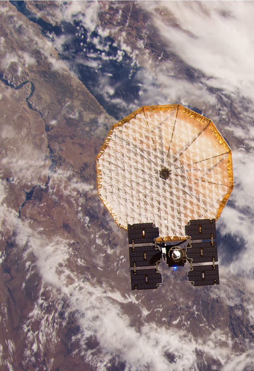 Capella Acadia SAR satellite in orbit over Earth representing third-generation satellite capabilities
