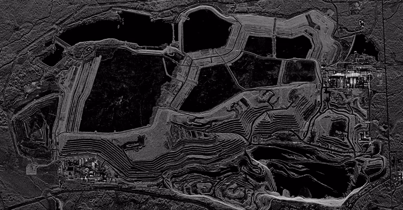 High-resolution Capella SAR imagery of  Malartic, Quebec, Canada showing detailed surface features captured in all-weather conditions