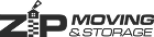ZIP Moving & Storage logo with stylized zip icon in black and gray text.