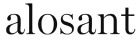 Alosant company logo in black text on a white background.