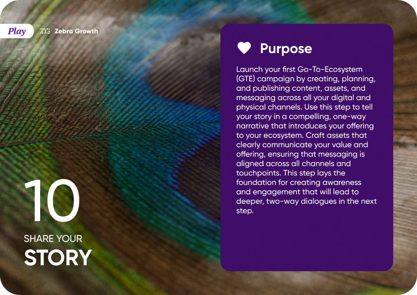 The purpose in play card