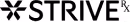 Logo with stylized star and text STRIVE RX in bold font.