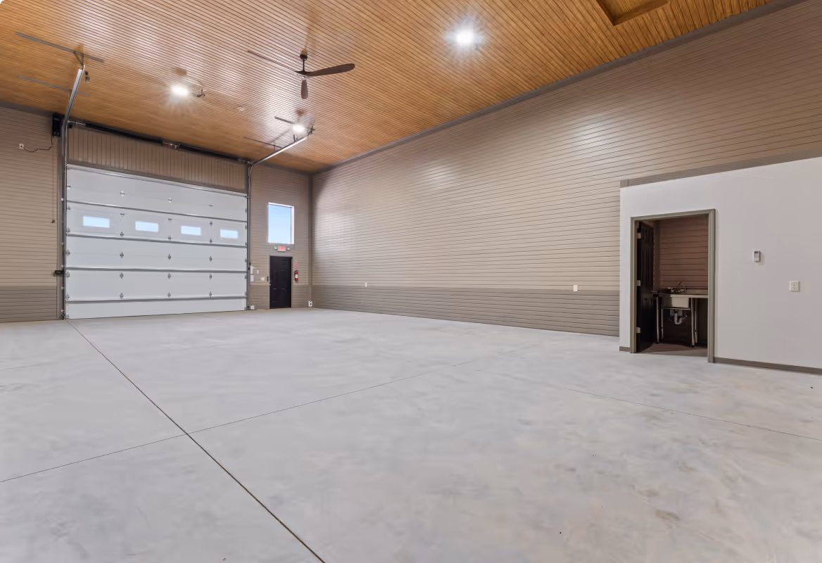 Empty interior of garage condo