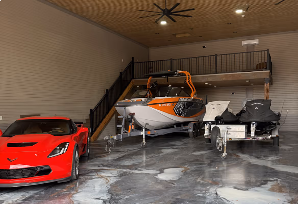 Filled interior of luxury storage unit