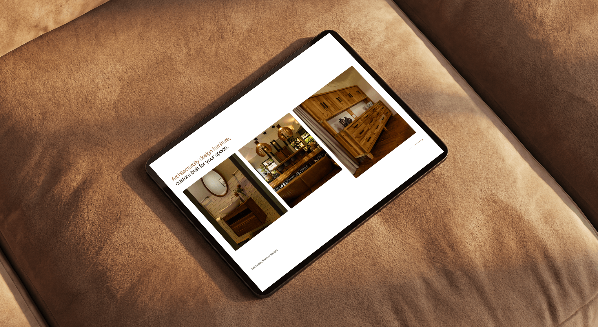 Three artistic close-up images of flaky crust and creamy filling textures with text overlays promoting crust and crème desserts.
