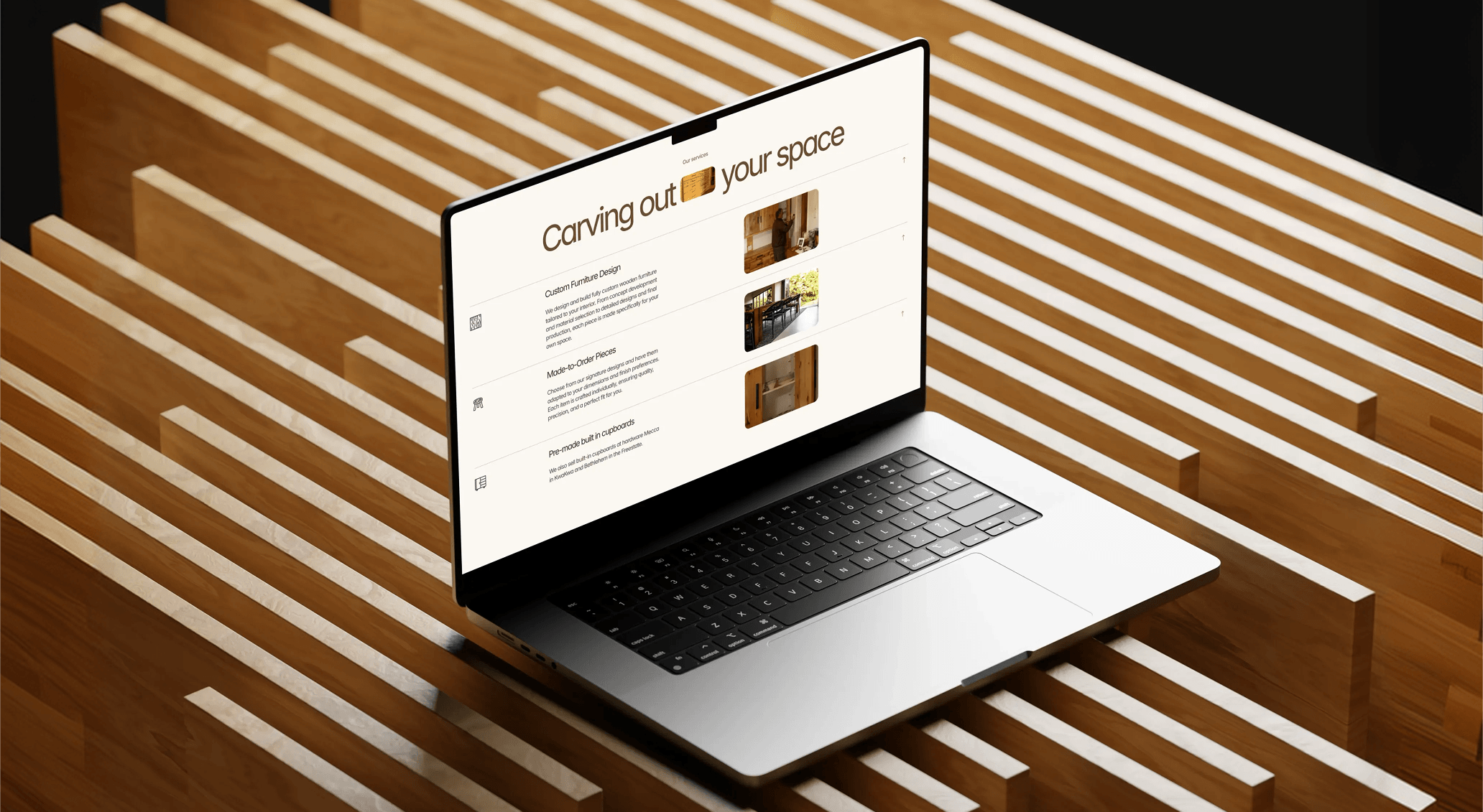 Three artistic close-up images of flaky crust and creamy filling textures with text overlays promoting crust and crème desserts.
