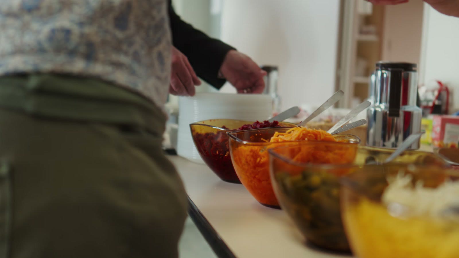 Le buffet de la collation, après le don