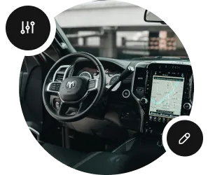 Car dashboard close up photo