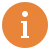 Black lowercase letter i inside an orange circle, representing an information icon.