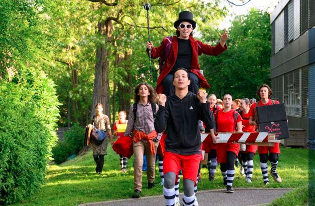 Group of children participating in an extracurricular activity at a private school.