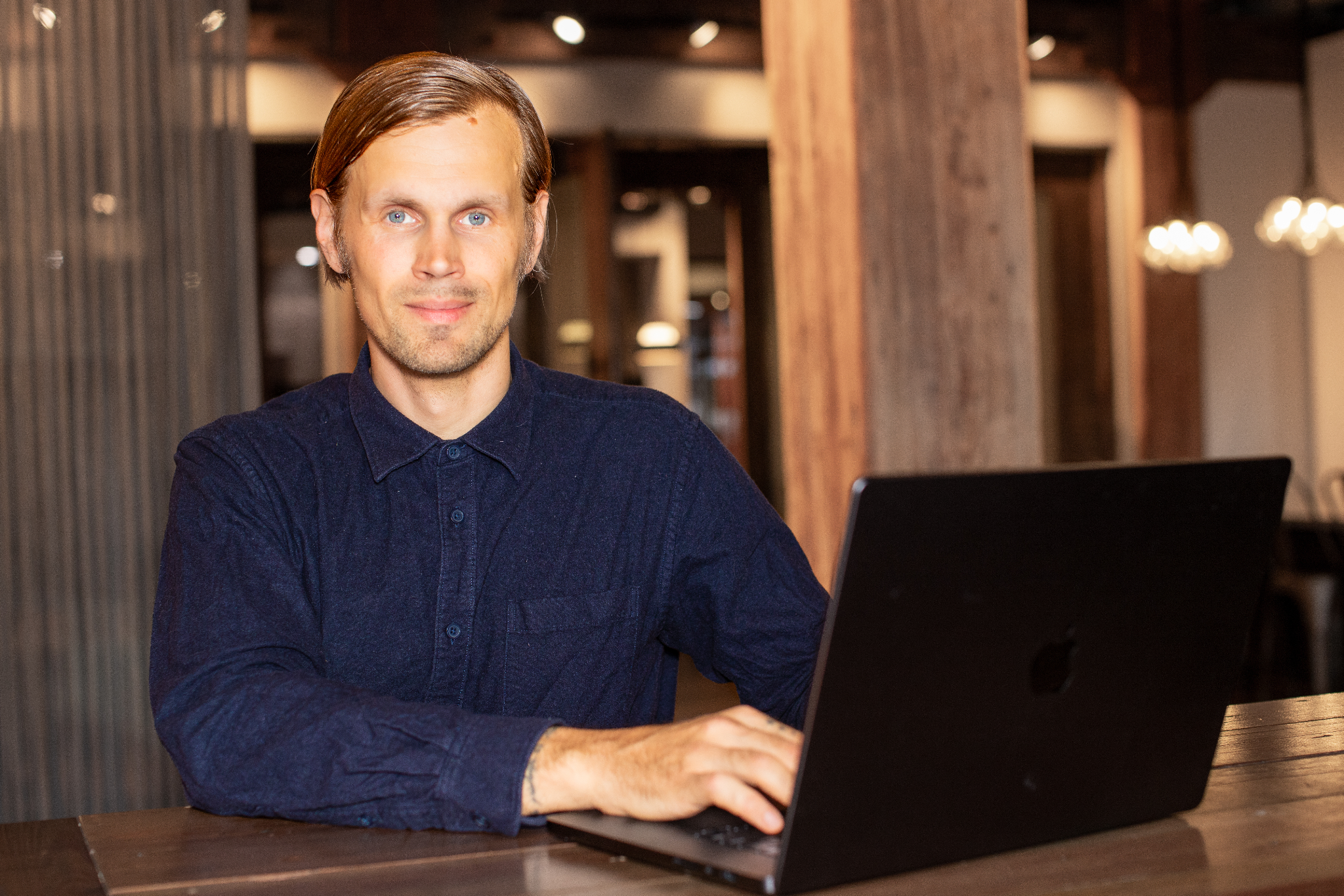 Tommi Forsstrom, NetVendor Chief Product Officer, working at his desk