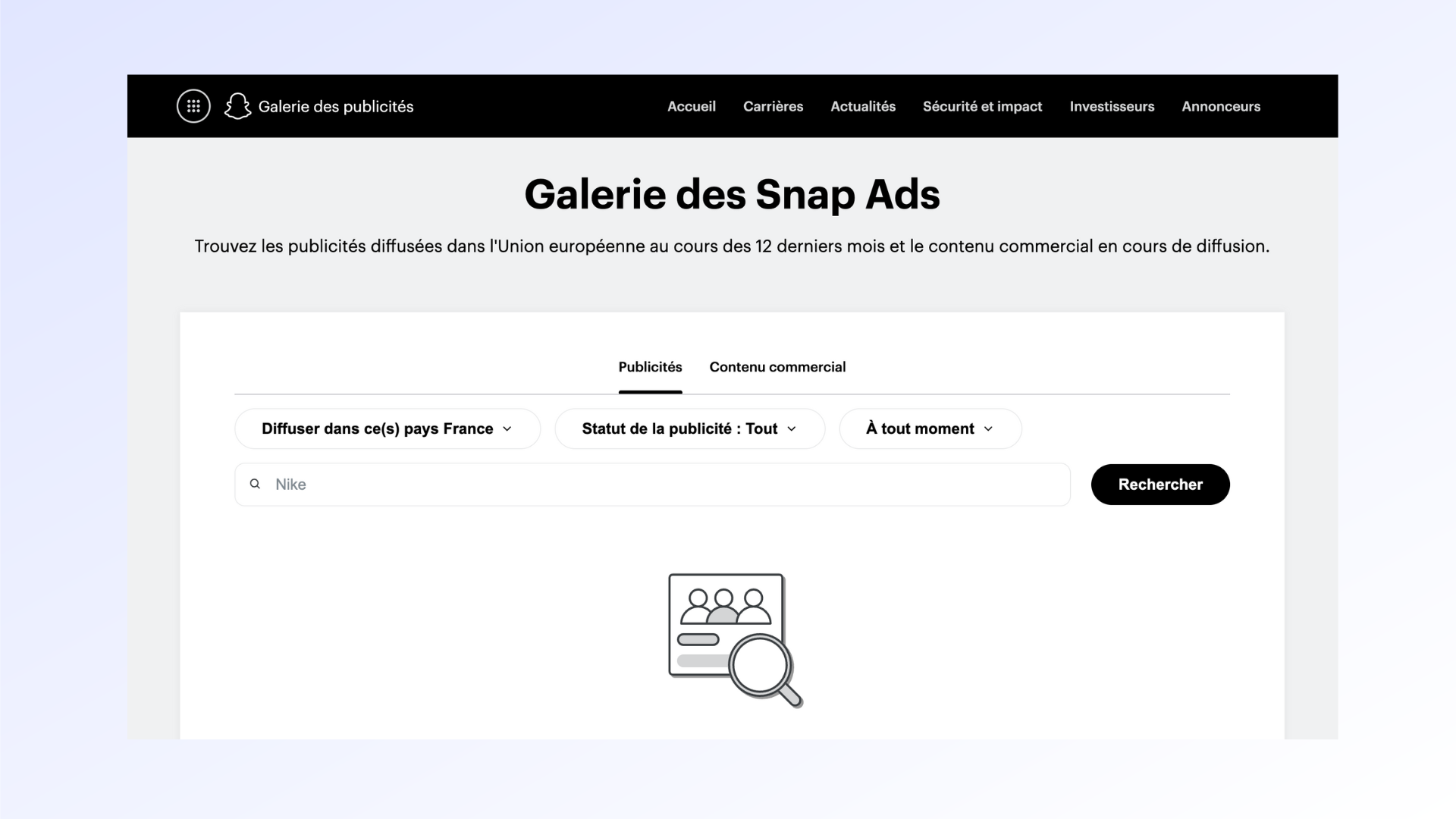 Galerie des Snap Ads