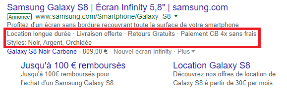 Google Ads callout extension