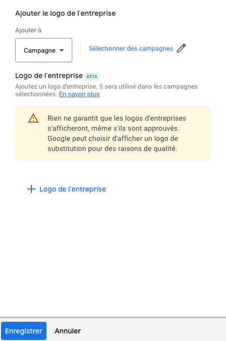 Google Ads logo extension