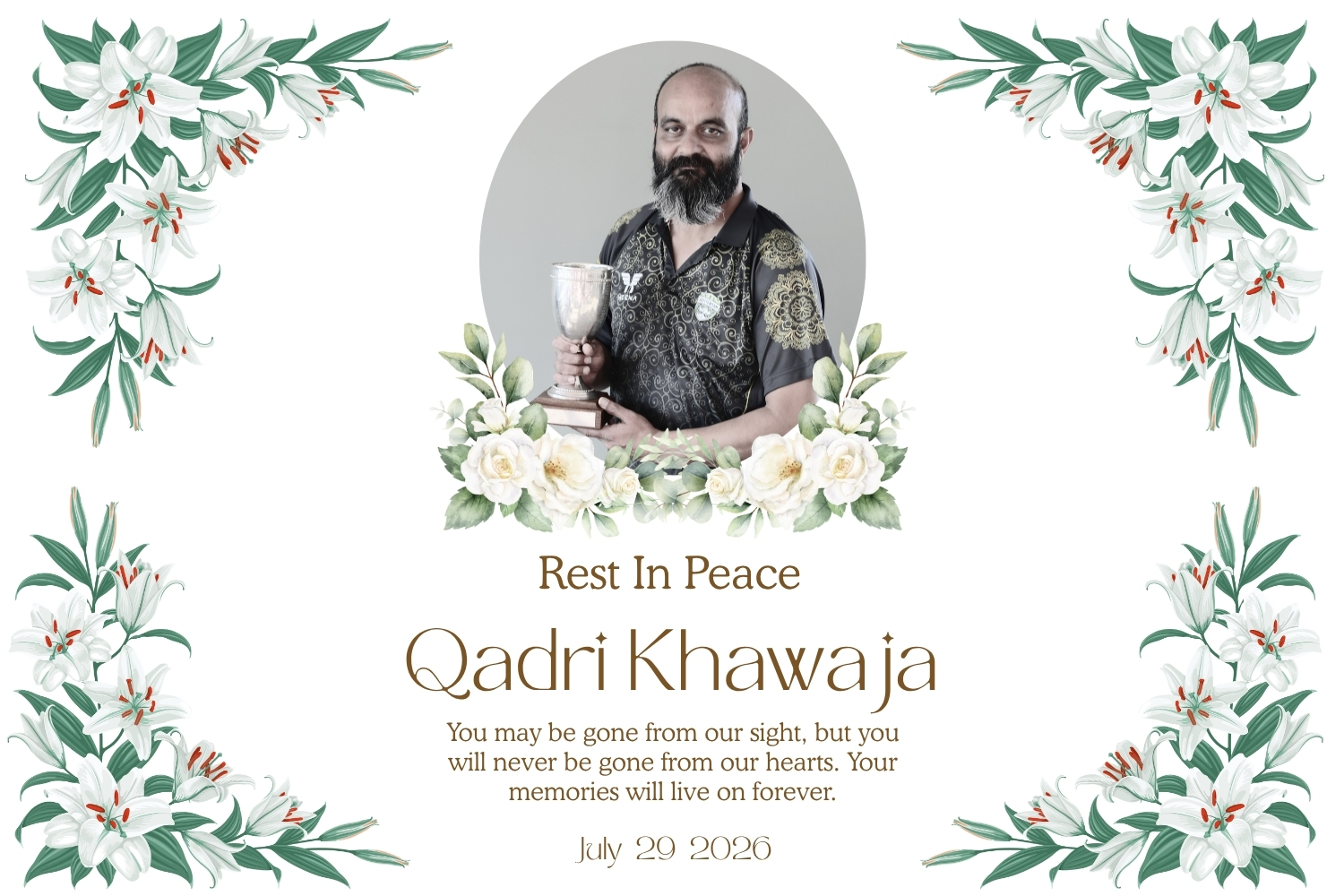 In memory of Azhar Qadri Khawaja