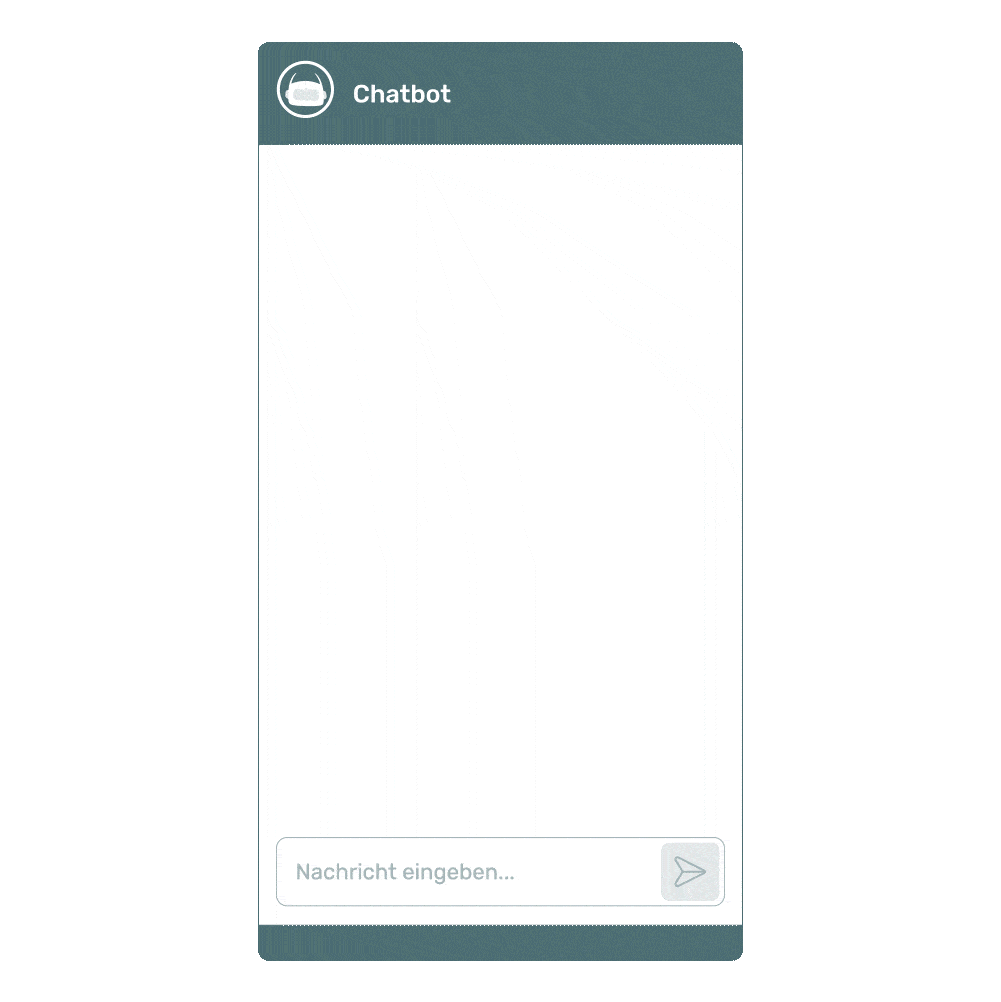 Animation eines Chatbots, der einem Bürger außerhalb der Öffnungszeiten bei der Beantragung einer Meldebescheinigung hilft.
